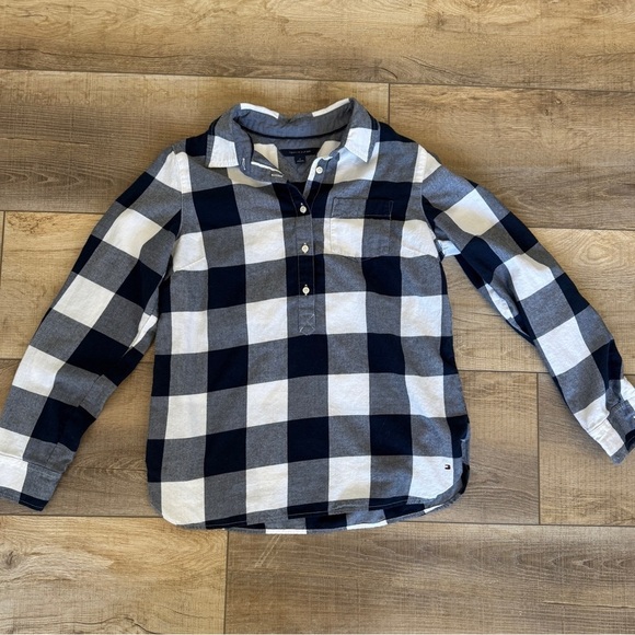 Tommy Hilfiger plaid lightweight flannel Tunic Top - Picture 1 of 6